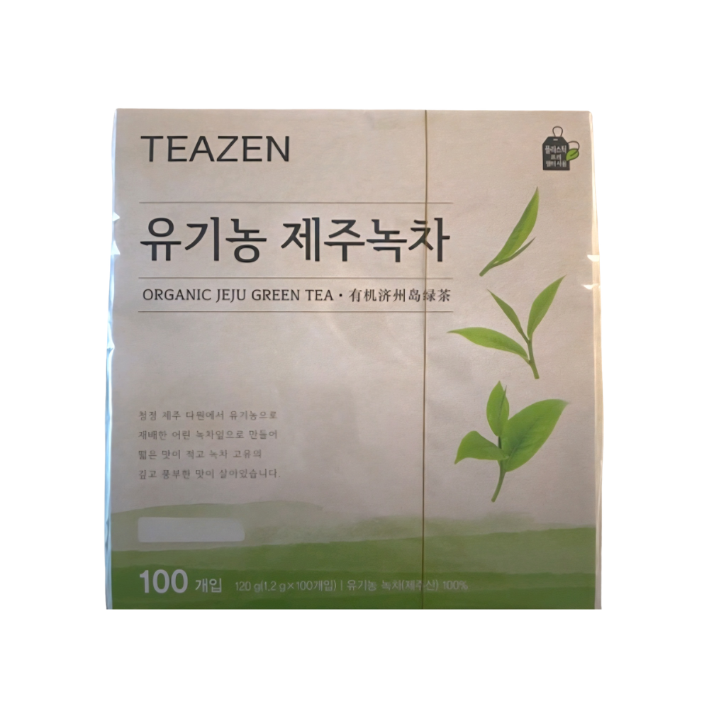 티젠 유기농 제주녹차 100티백 x1개 유기농 녹차 - 상품 이미지