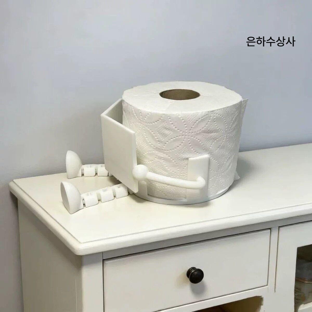 롤 휴지걸이 티슈 케이스 화장지 걸이 휴지 테이블 장식 인테리어 장식 소품 은하수상사 화이트 - 상세 이미지 3