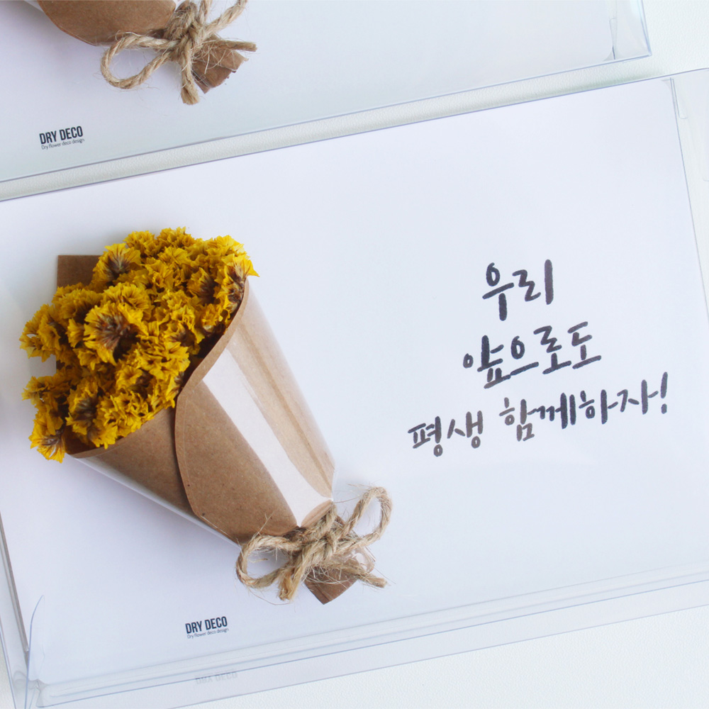 시네신스 프리저브드 축하카드 드라이플라워 꽃 캘리그라피 기념일편지 - 상세 이미지 5