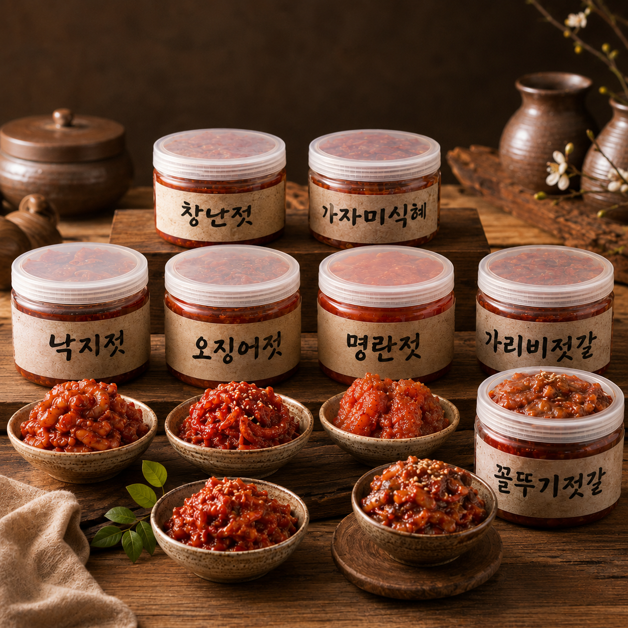젓갈 500g 무색소명란 양념낙지오징어창난젓 가자미식혜 꼴뚜기젓갈 파지명란 황석어젓 - 상품 이미지