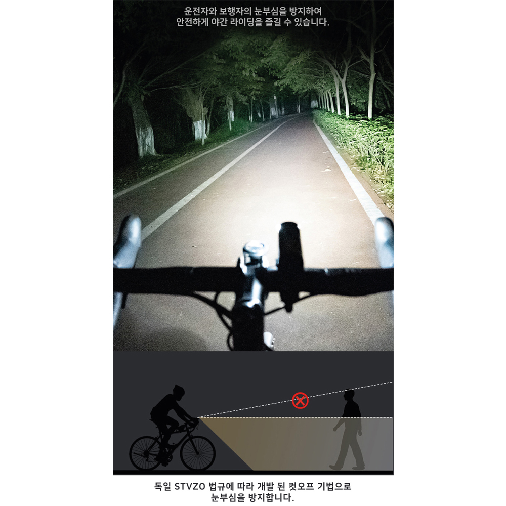 에어글로 자전거 전조등 라이트 800루멘 2500mAh - 상세 이미지 5