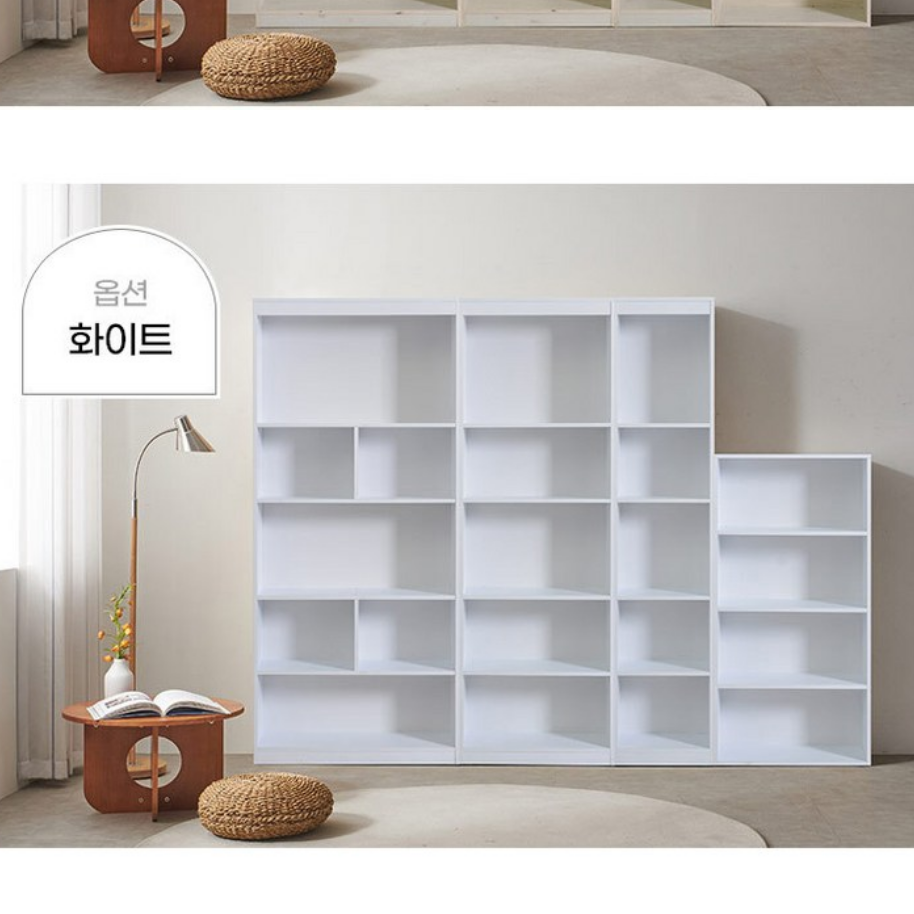 세로책장 폭 좁은책장 원목 5단 원룸 맞춤 벽 나무 우드 아이방 높은 책장 - 상세 이미지 3