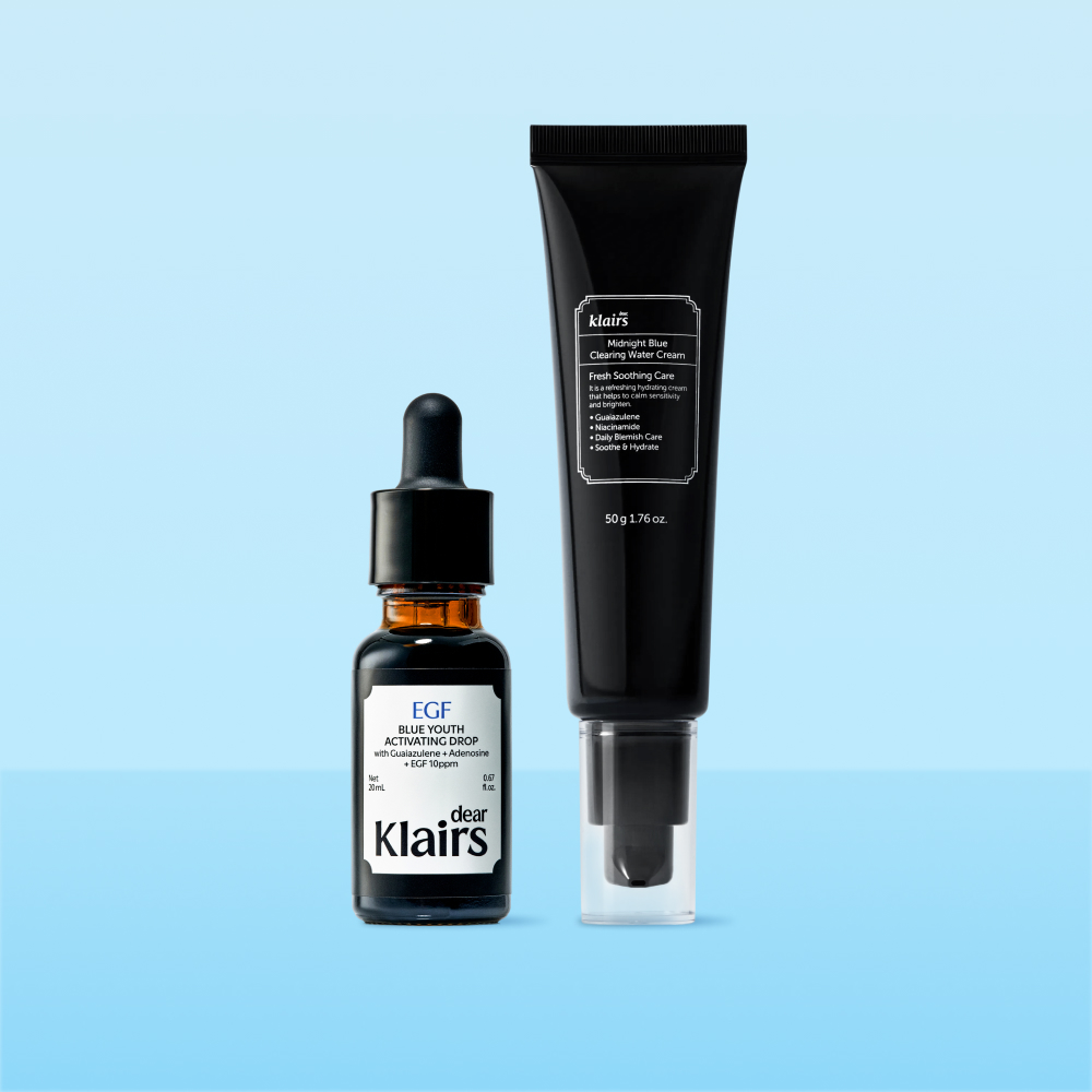 [2종세트] 클레어스 EGF 앰플 미드나잇 블루 드롭 20ml+흔적 크림 50g / 아줄렌 진정 탄력 기미 잡티 - 상품 이미지