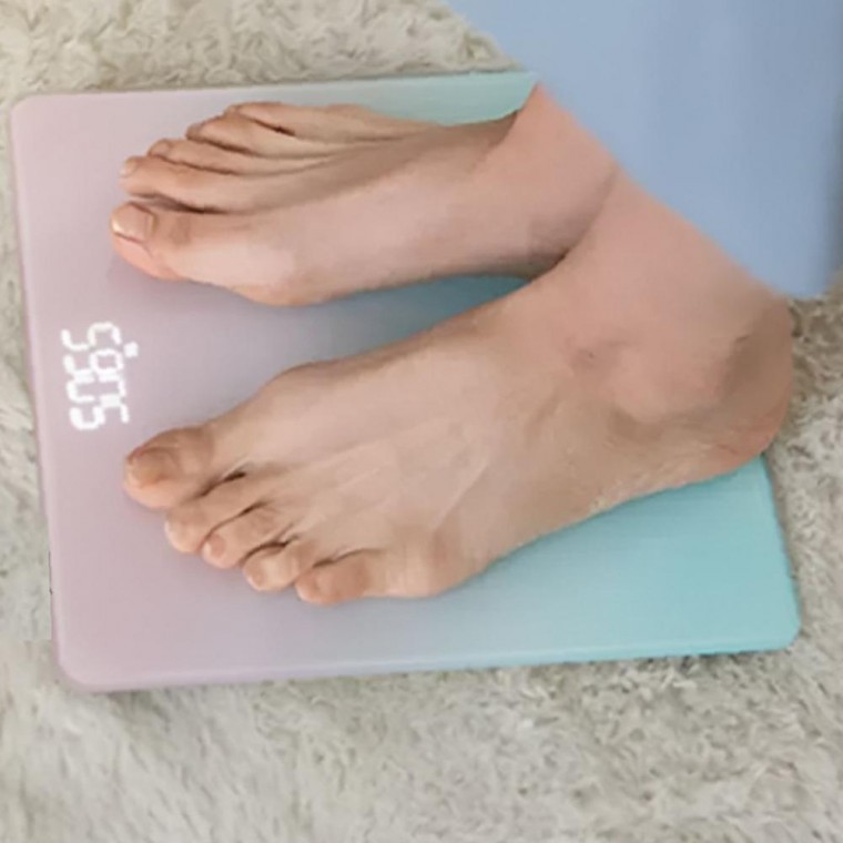 파스텔 컬러 멀티 패턴 LED 1P 자동 전원 전자 몸무게 측정