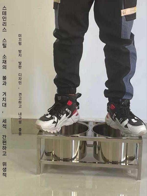대형견밥그릇 강아지 사료그릇 밥통 스텐 물받이 식기 스테인레스 304 깊은형 18cm - 상세 이미지 5