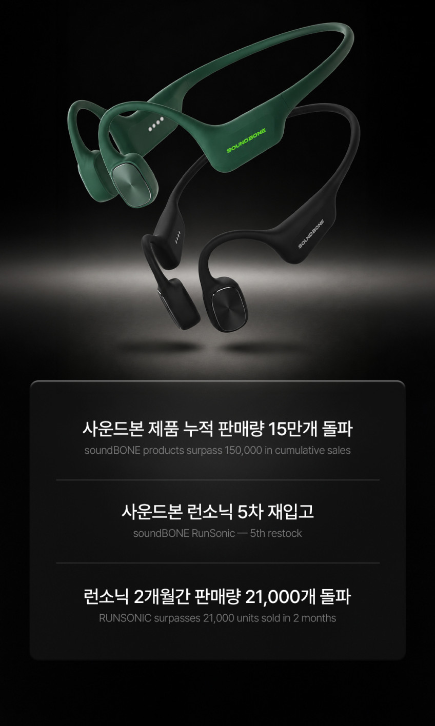 사운드본 수영 러닝 스포츠 골전도 블루투스 오픈형 무선 이어폰 RS01 런소닉 판매처 상세 정보 이미지 3