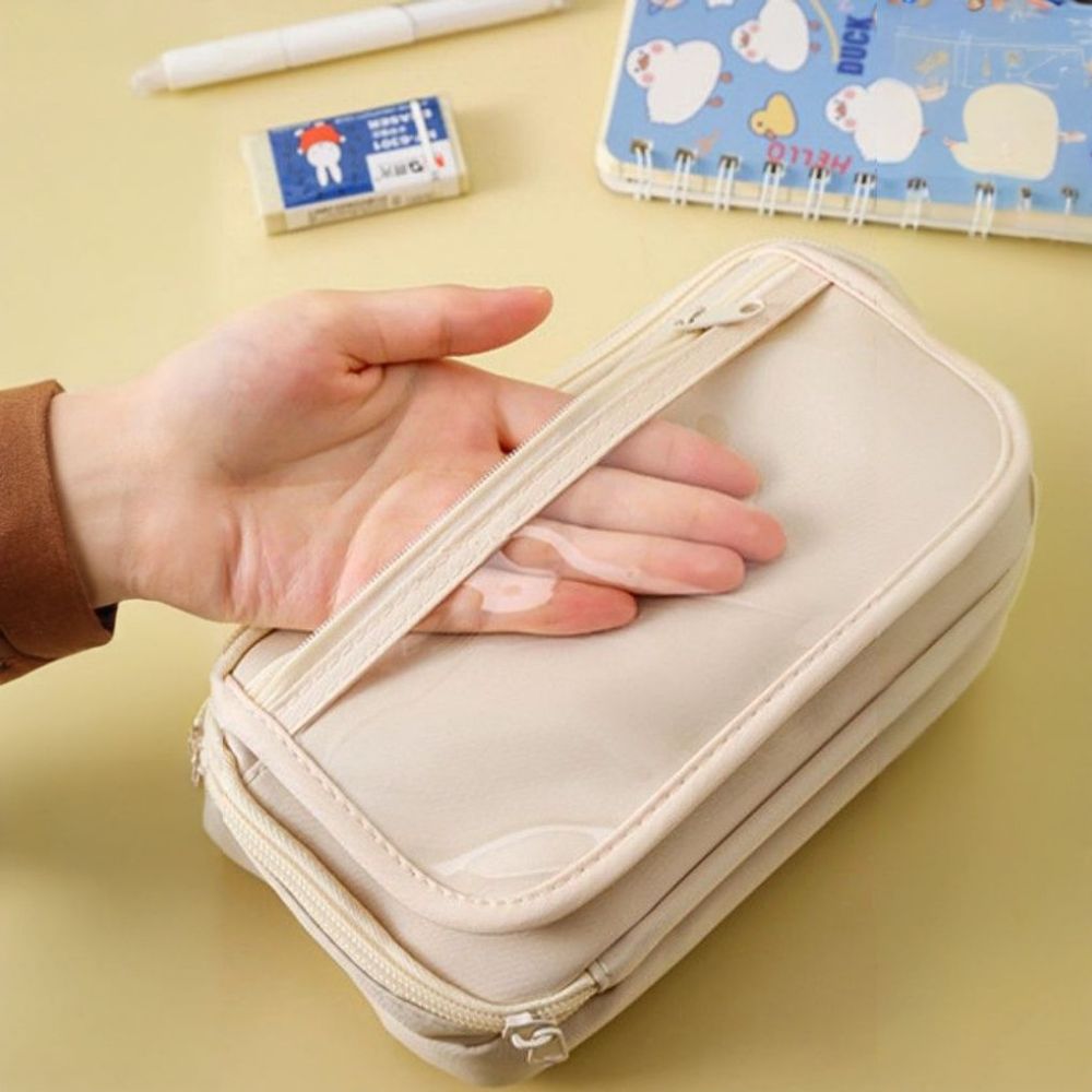 큰필통 pvc필통 대형파우치 대용량 필기구 다기능 볼펜 이미지 7