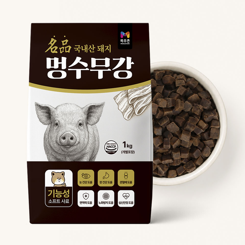 목우촌 멍수무강 강아지 소프트사료 돼지고기, 1kg, 1개 - 상세 이미지 2