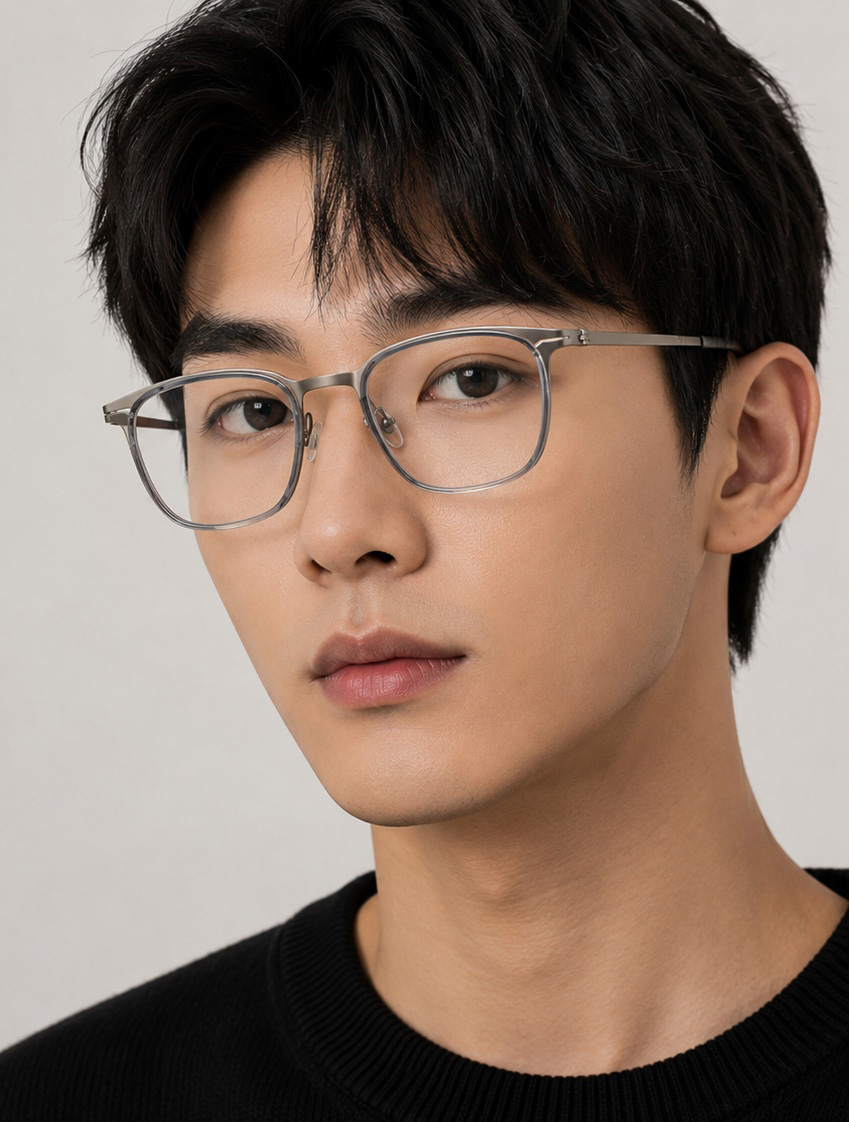 일본안경 김부장 소지섭 얼굴형에 맞는 투브릿지 아넬형 실루엣 티타늄 안경 - 상세 이미지 5