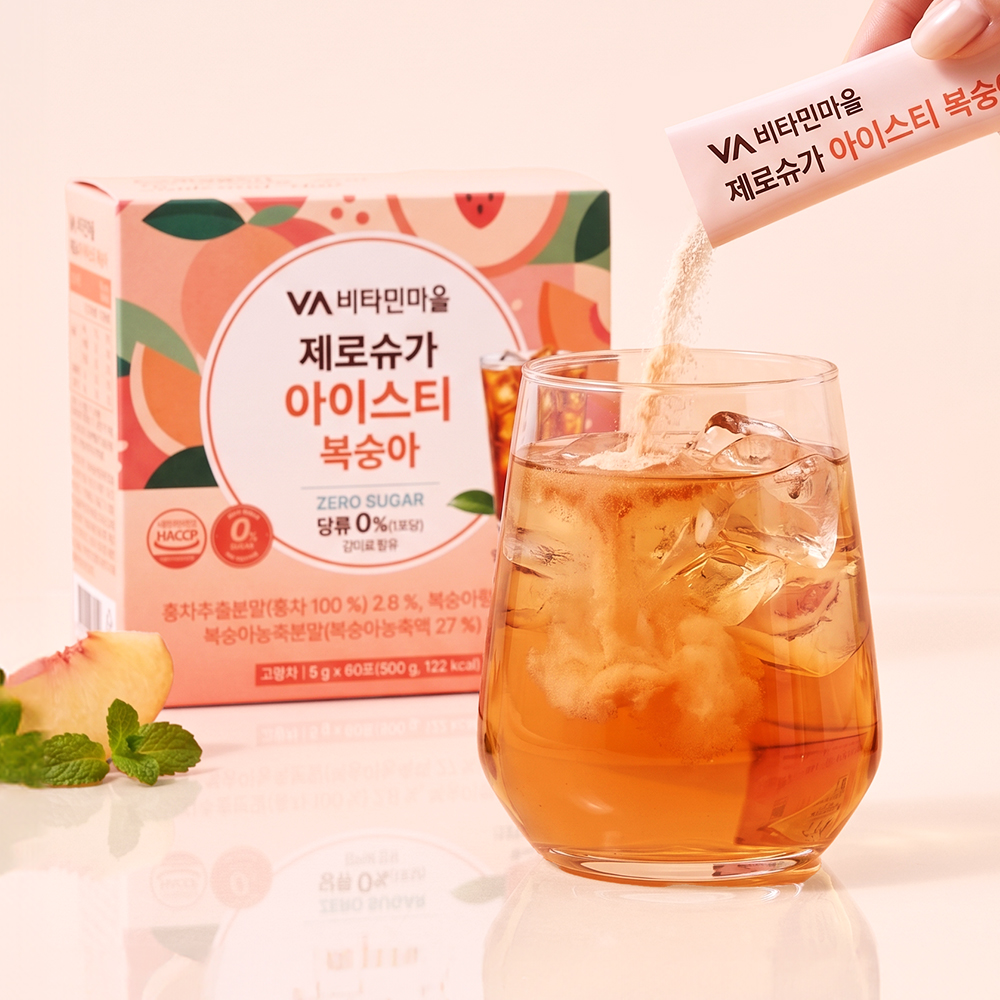 비타민마을 제로슈가 아이스티 복숭아, 60개입, 1개 - 상세 이미지 4