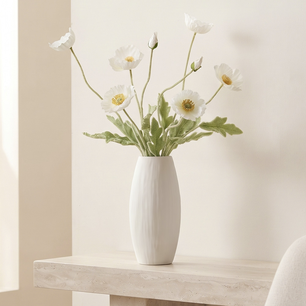 내추럴 카빙 세라믹 화병 도자기 꽃병 오브제 5type b