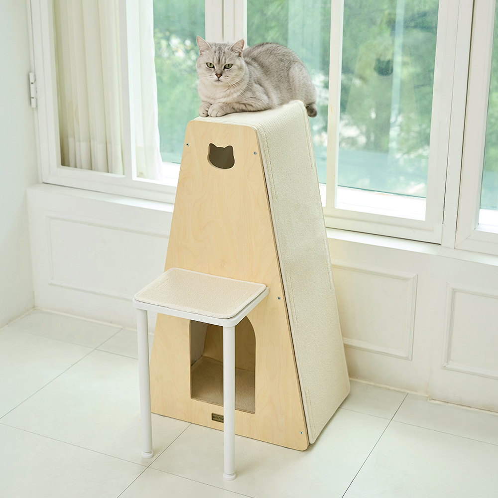 펫코본 고양이 스크래쳐 숨숨집 원목 수직 창문 캣타워 S 이미지 7