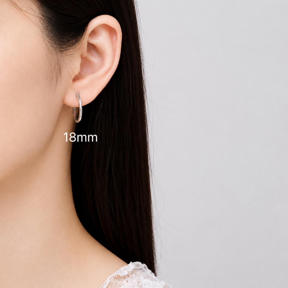 탐낼탐 은귀걸이 실버 순은 925 얇은 원터치 은 링귀걸이 - 상세 이미지 5