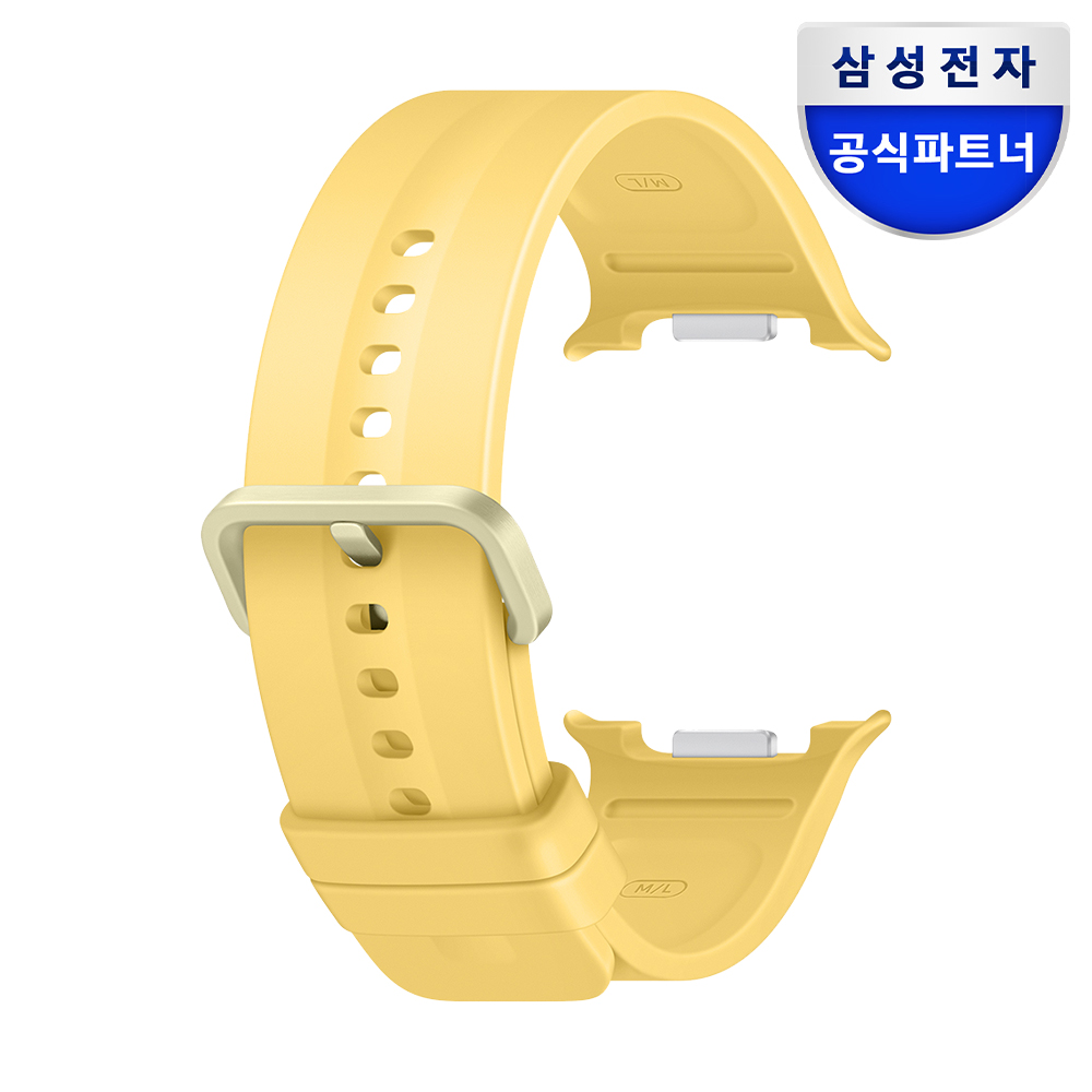 삼성 정품 스포츠 밴드 실리콘 스트랩 M/L (클래식 공용) 옐로우, 갤럭시 워치 8-9, 40mm-44mm-46mm 호환 - 상품 이미지