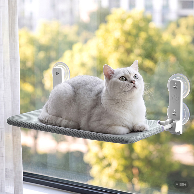 접이식 고양이 창문해먹 창틀 침대 쇼파 캣타워 소 - 상품 이미지