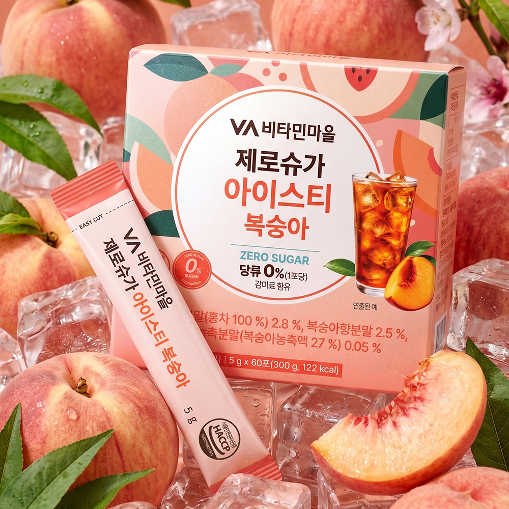 비타민마을 제로슈가 아이스티 복숭아, 60개입, 1개 - 상세 이미지 3