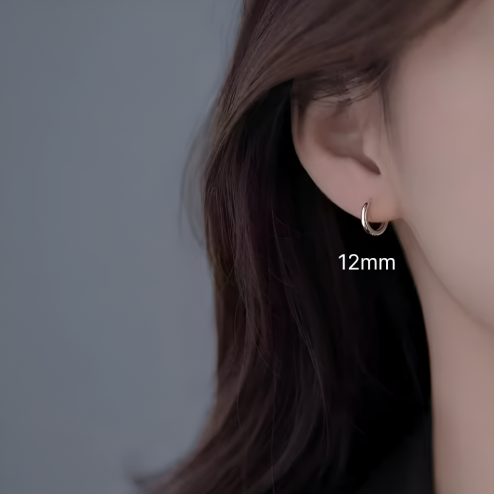 탐낼탐 은귀걸이 실버 순은 925 얇은 원터치 은 링귀걸이 - 상세 이미지 2