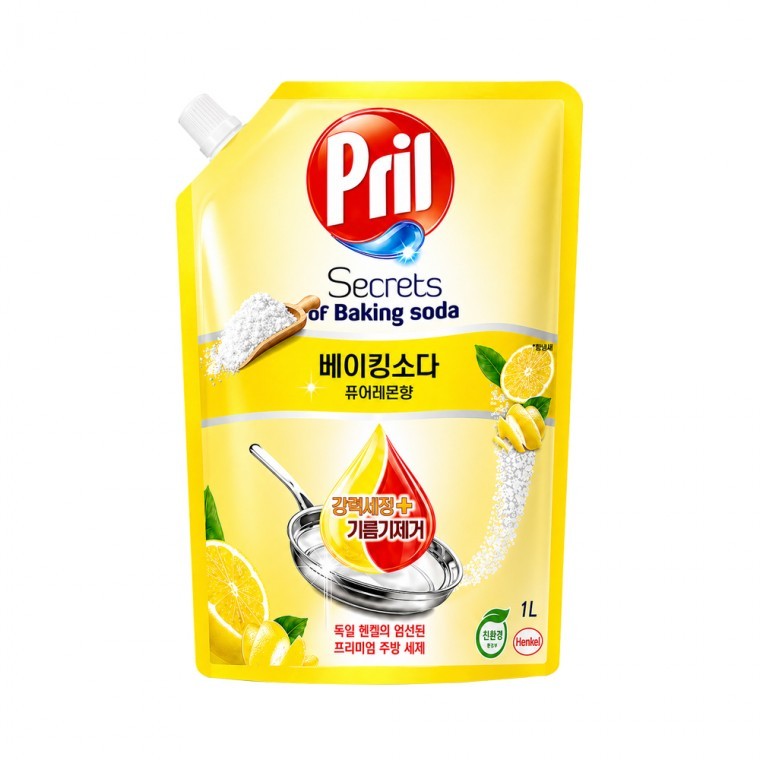 프릴 레몬향 1000ml 리필 베이킹소다 고농축 과일 야채 1종 주방세제