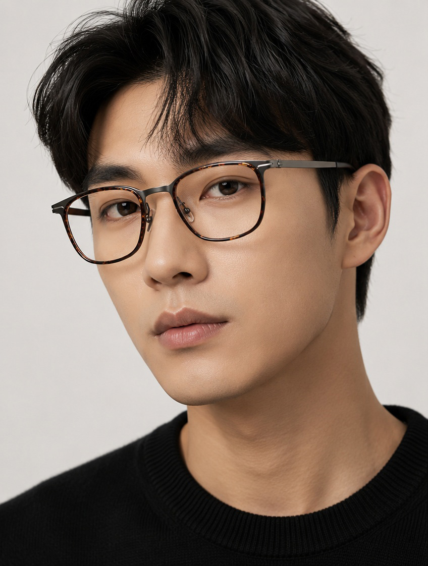 일본안경 김부장 소지섭 얼굴형에 맞는 투브릿지 아넬형 실루엣 티타늄 안경 이미지 7