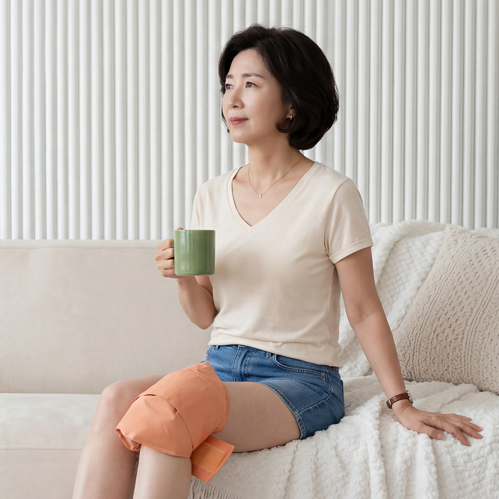 황토무릎찜질팩 냉온겸용 무릎전용 프리미엄찜질팩 냉동실 냉장고 전자렌지 사용가능 - 상세 이미지 5