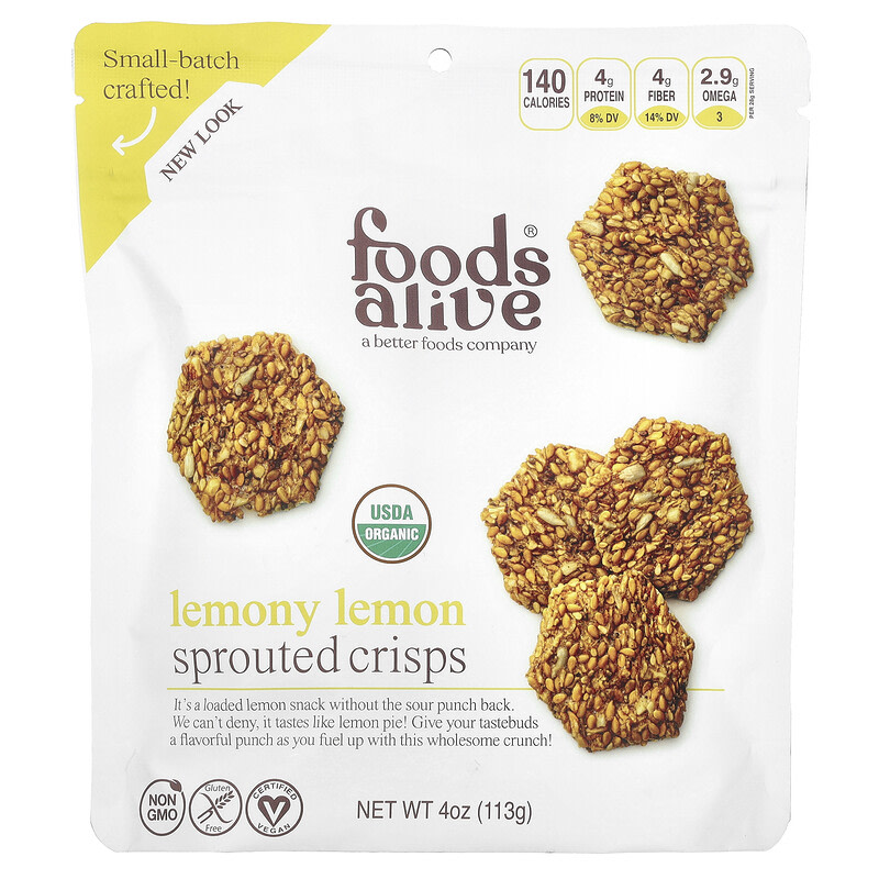 Foods Alive 발아 크리스프 레모니 레몬 113g, 1개 - 상품 이미지