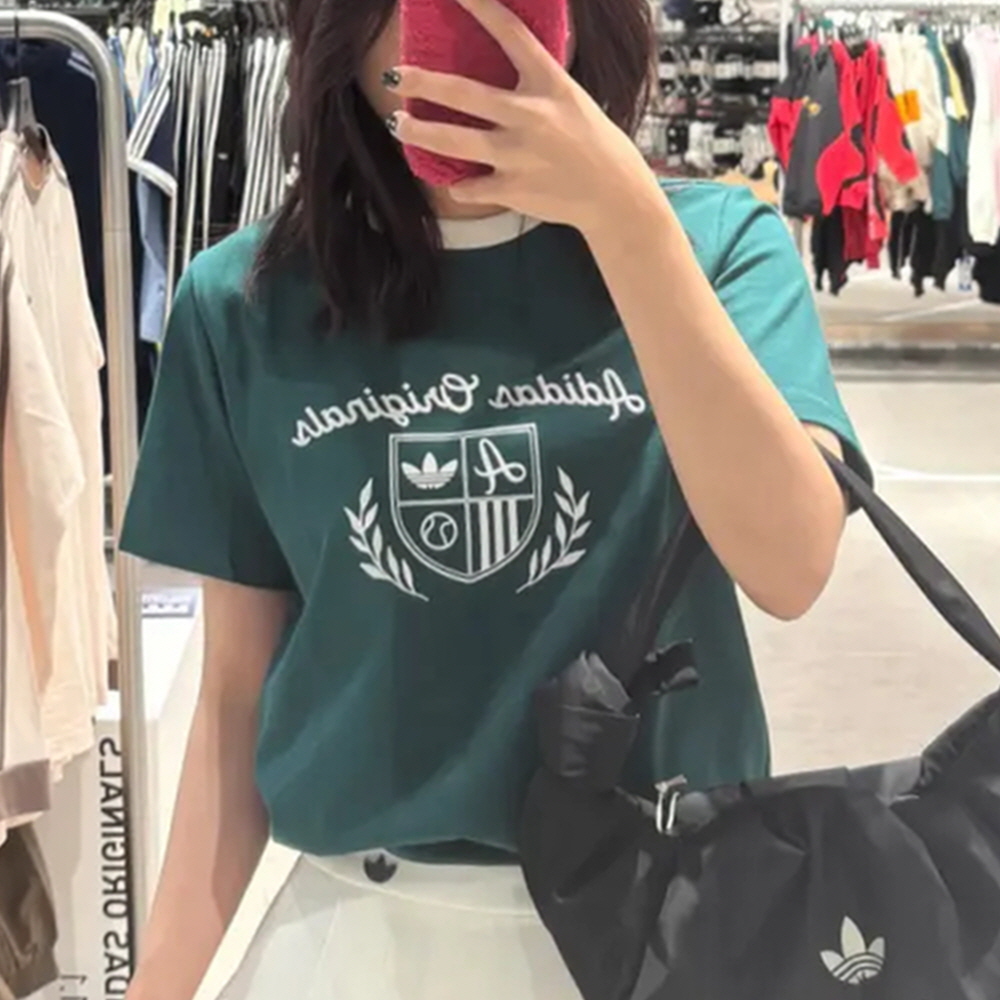 아디다스 우먼스 레트로 스포티 클럽 반팔 티셔츠 그린 JM8010 이미지 7