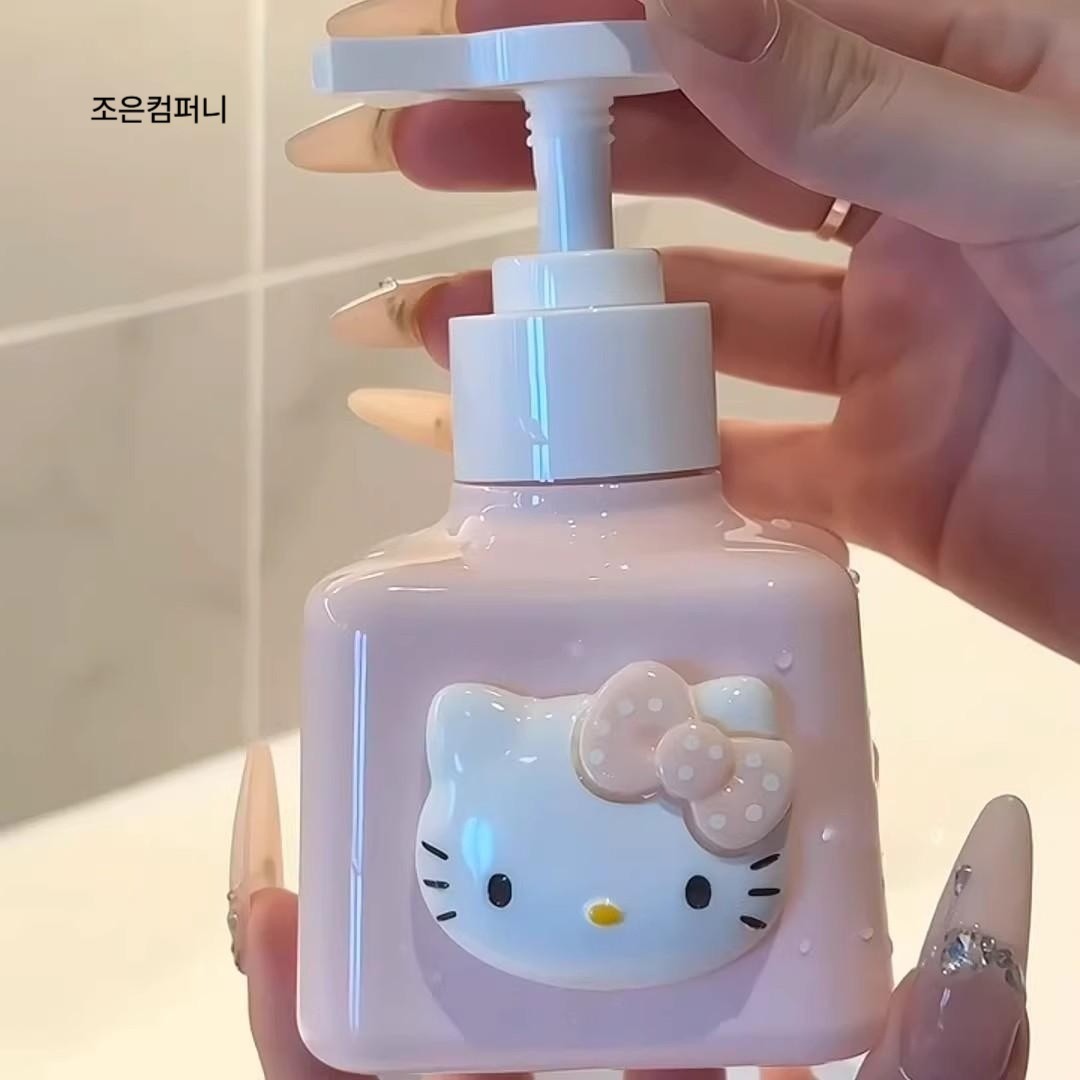 산리오 샴푸통 디스펜서 세제통 펌프통 리필통 헬로 키티 마이멜로디 헬로키티 병 - 200ml - 상세 이미지 3