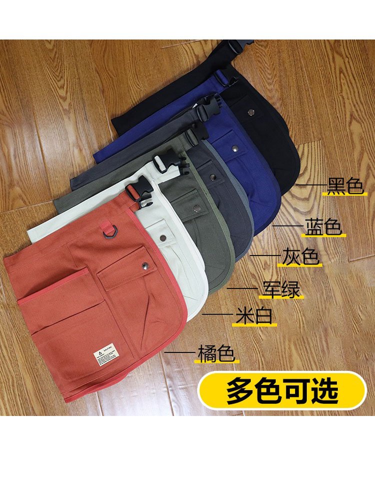 여성 남성 반바지 앞치마 미용실 주방 카페 원예 작업복 검정 - 상세 이미지 4