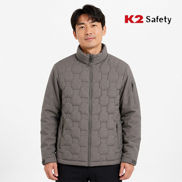 K2 세이프티 경량 패딩 k2 패딩 겨울 작업복 점퍼 브라운 워크웨어 F2102 - 상품 이미지