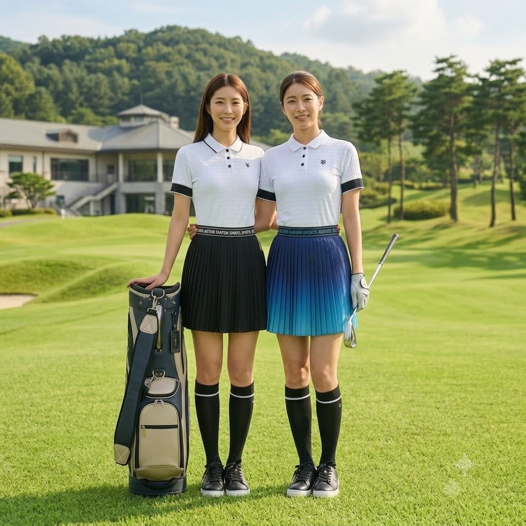 FANTOM 팬텀 여자 여름 골프웨어 풀스윙 플리츠 큐롯 골프치마 - 상세 이미지 2