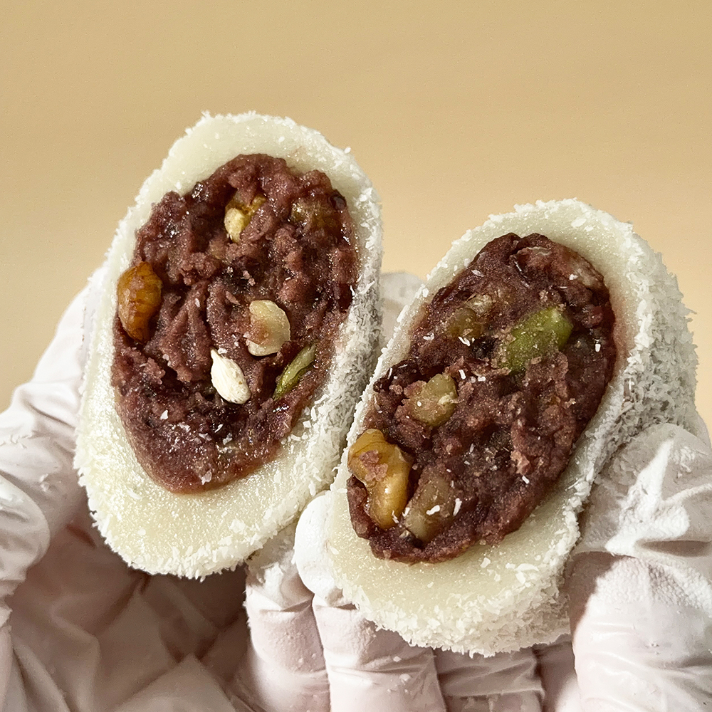 명가삼대떡집 코코넛 눈꽃 찹쌀떡 1kg 대왕모찌 개별포장 견과류 떡 - 상세 이미지 2