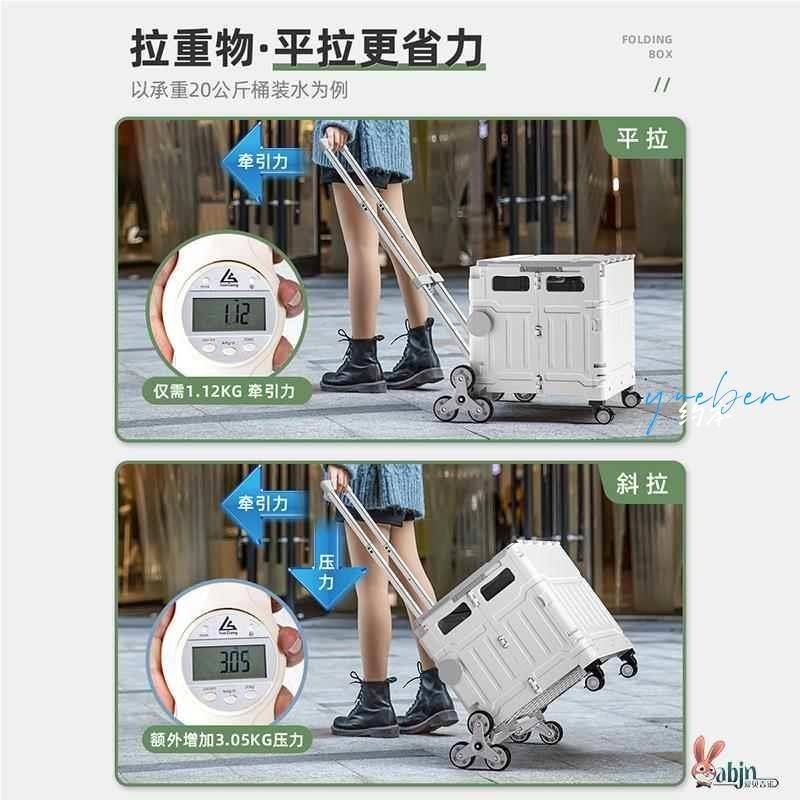 접이식 쇼핑카트 경량 핸드카트 가정용 끌차 40L 50L 75L 클래식 2륜 40L 민트그린 뚜껑없음 - 상세 이미지 4