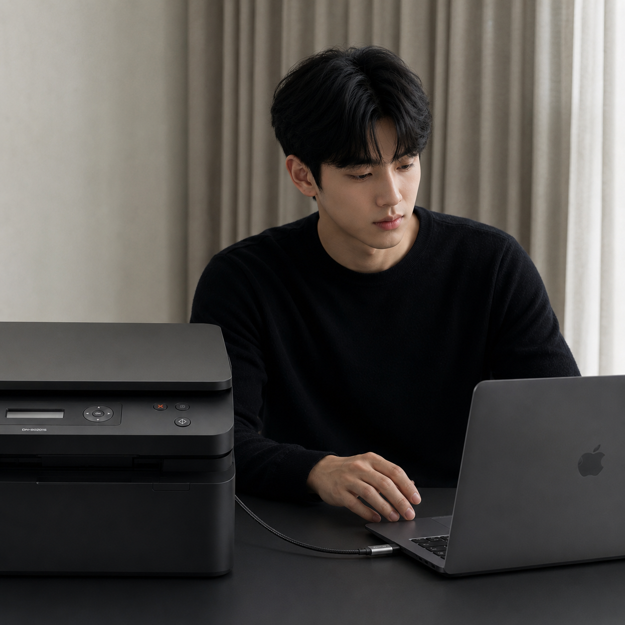 바라보고 USB C타입 to B 프린터 스캐너 연결 케이블 1.5M - 상세 이미지 2