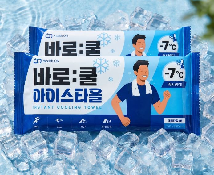 바로쿨 아이스쿨링타올 대형 10매 (72x32cm) 러닝 골프 야구 배달 냉감 바디시트 - 상품 이미지