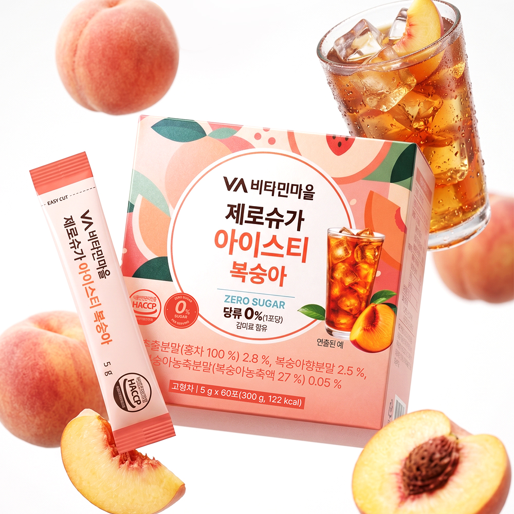 비타민마을 제로슈가 아이스티 복숭아, 60개입, 1개 - 상세 이미지 5