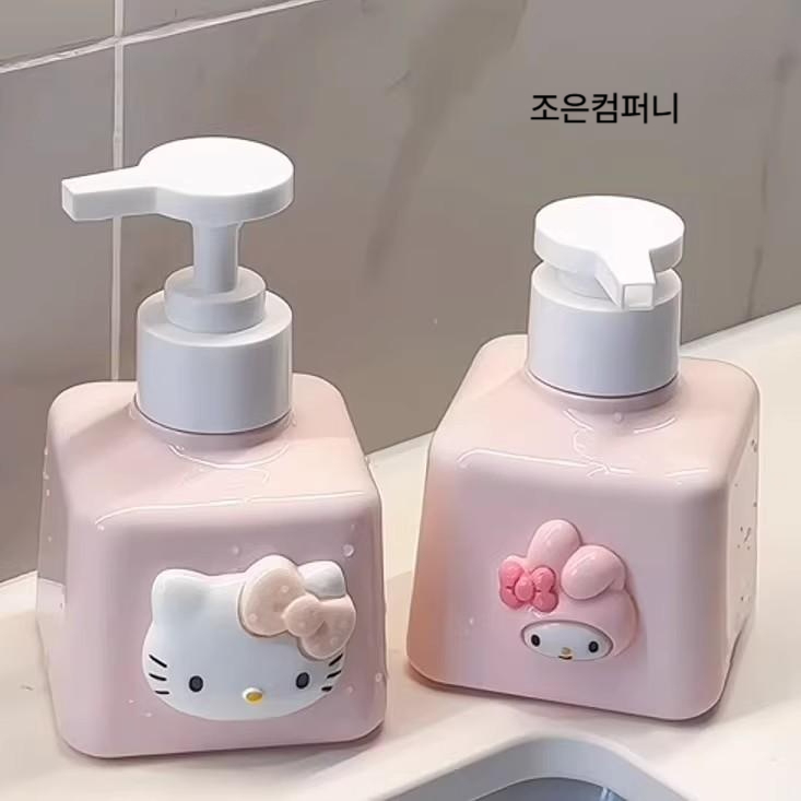 산리오 샴푸통 디스펜서 세제통 펌프통 리필통 헬로 키티 마이멜로디 헬로키티 병 - 200ml - 상품 이미지