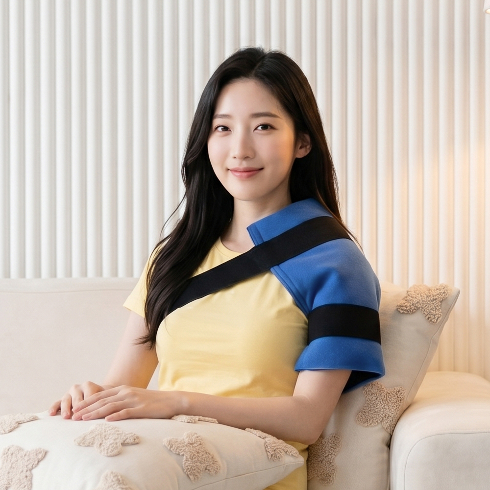 어깨 고관절찜질팩 벨크로 탈부착 대형 전자렌지 냉온찜질 냉동실 냉장고 - 상품 이미지