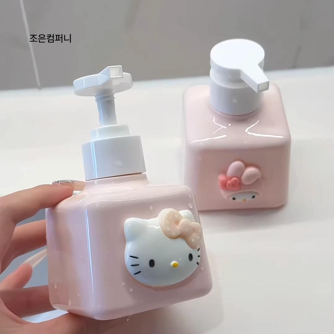 산리오 샴푸통 디스펜서 세제통 펌프통 리필통 헬로 키티 마이멜로디 헬로키티 병 - 200ml - 상세 이미지 4