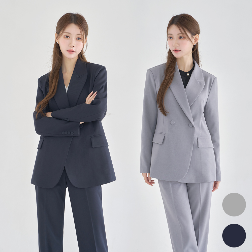 여자 바지 정장 세트 여성 수트 셋업 여름 하객룩 투피스 결혼식 [루디] - 상품 이미지