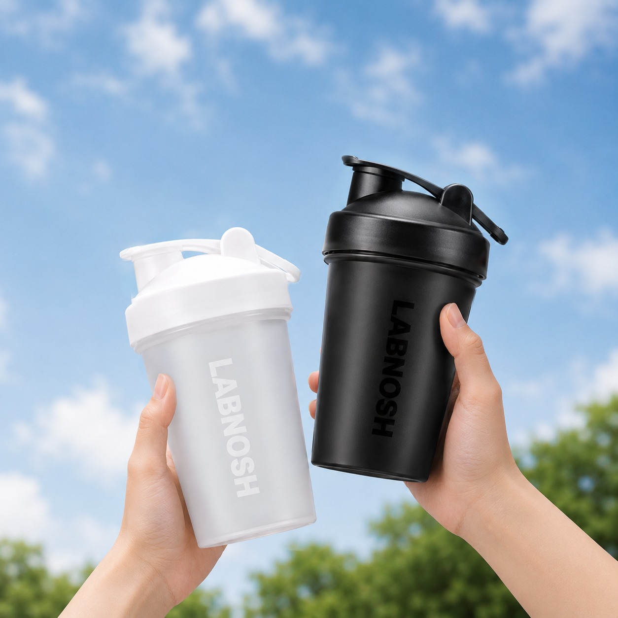 랩노쉬 프로틴 파우더 전용 보틀 550ml 프로틴 쉐이크 쉐이커 (블랙/화이트) 2종 - 상품 이미지