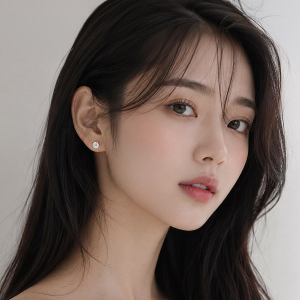 메종드쉬 모이사나이트 귀걸이 925실버 18kGF 랩다이아 시뮬럿 BME020 6프롱 1캐럿 - 상세 이미지 4