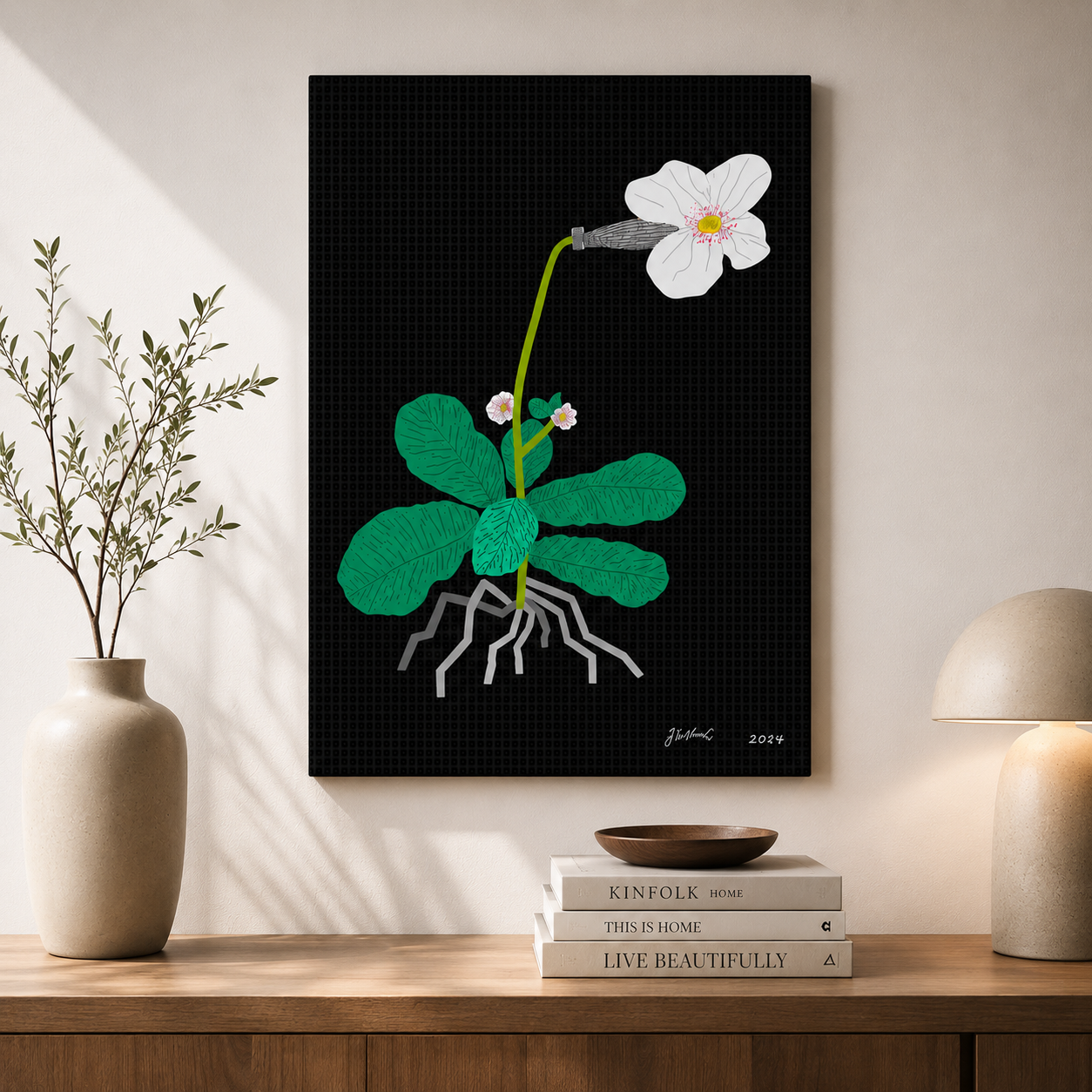 조나스 우드 Jonas Wood White Flower with Grid 포스터 캔버스 액자 A4 - 상세 이미지 5