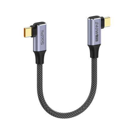 Soopii USB C타입 240W 양방향 ㄱ자 초고속충전 케이블 S47DR 20cm