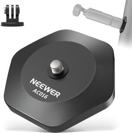 [해외]NEEWER 마그네틱 카메라 마운트 김발 호환용 베이스 스탠드 DJI 오스모 포켓 3 Insta360 X4/3/GO 3S/3 퀵 릴리스 및 /4인치 나사 고무 코팅 데스크