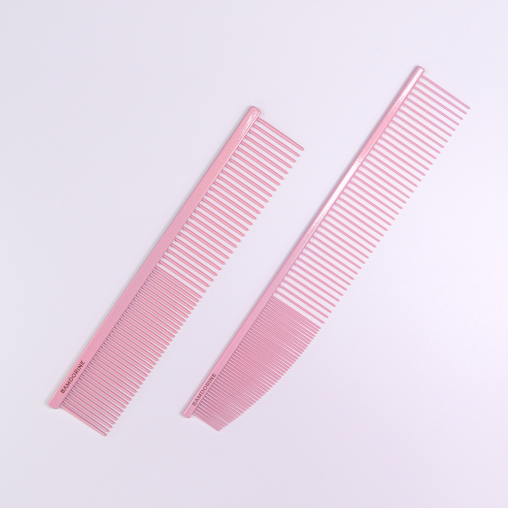 밤돌이네 벨벳 듀얼콤 전문가용 정전기방지 강아지빗 - 상품 이미지