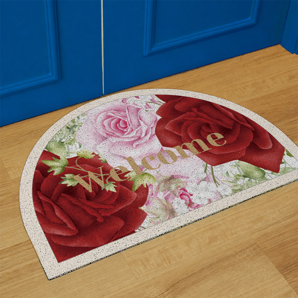 코메샵 웰컴 매트 FM01-1 꽃피어나 빨강 현관 코일매트 180x120cm - 상품 이미지