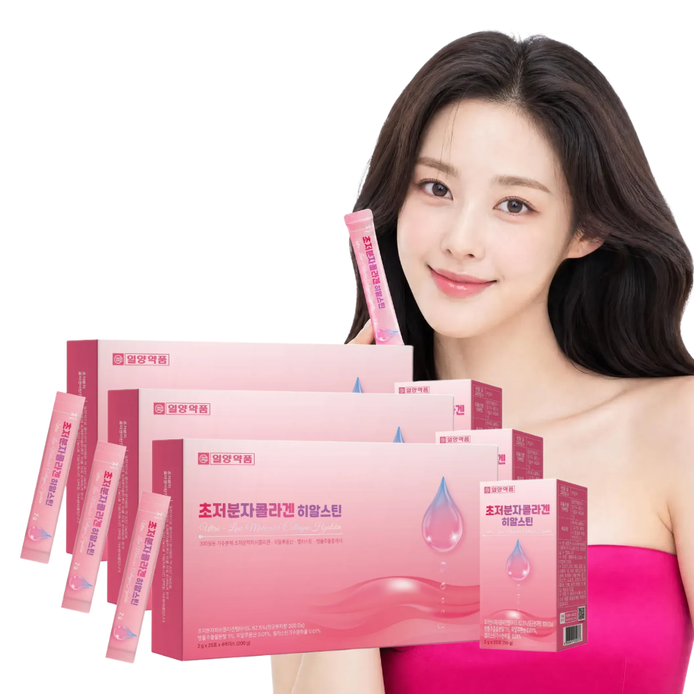 일양약품 초저분자 어린 콜라겐 펩타이드 엘라스틴 히알루론산 100포 3박스 - 상품 이미지