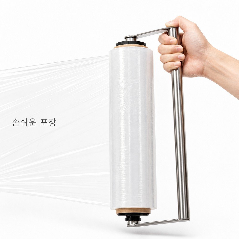 핸드랩 포장기 스트레치 필름 래핑기 포장 도구 핸들식 포장기 48cm - 상품 이미지