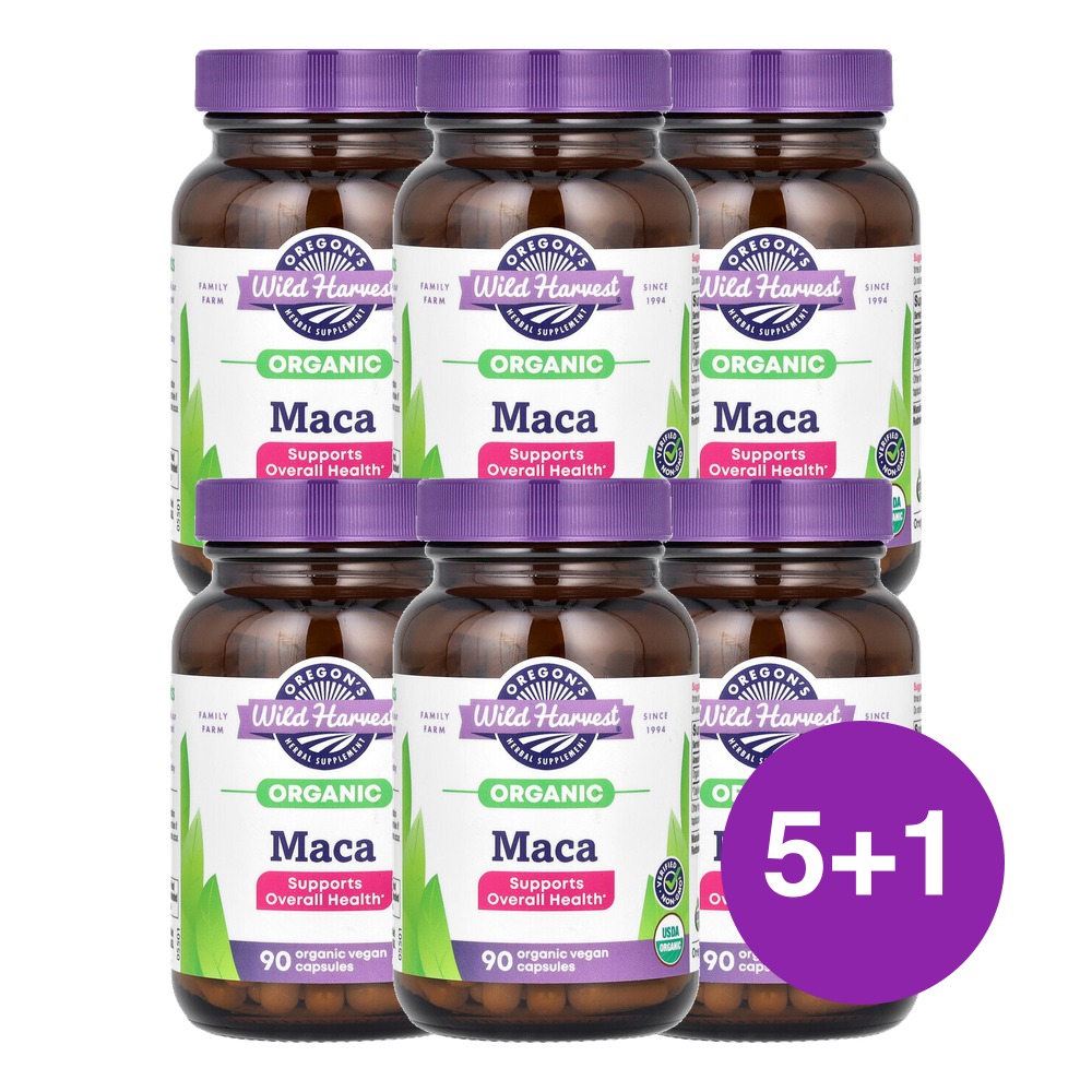 오리건스 와일드 하베스트 USDA 마카 615mg 90캡슐, 6개 - 상품 이미지