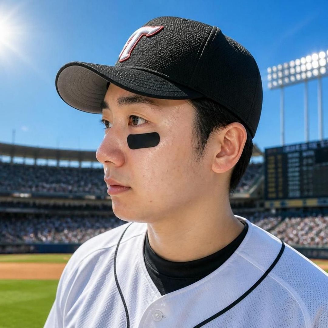 야구 아이패치 10P 눈부심 방지 스티커 눈밑 눈보호 블랙 자외선차단 패치 - 상세 이미지 3